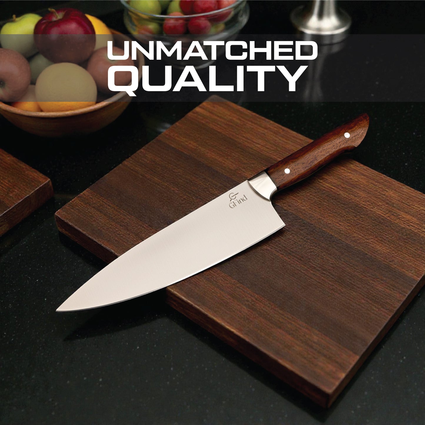 GFind Professional Handmade 12C27 Stainless Steel Blade Chef Knife | Rosewood Handle