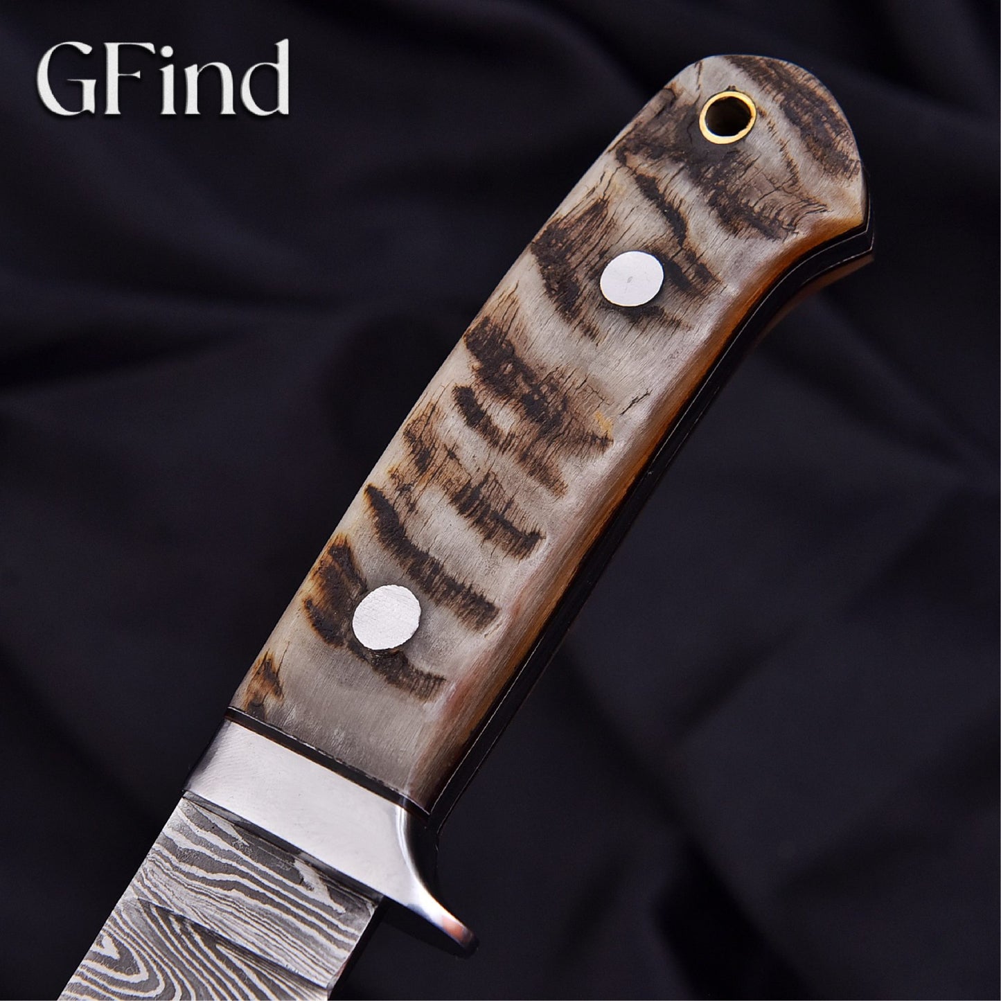 Hunting Knife with Ram Horn Handle | GFind Outdoor Blade