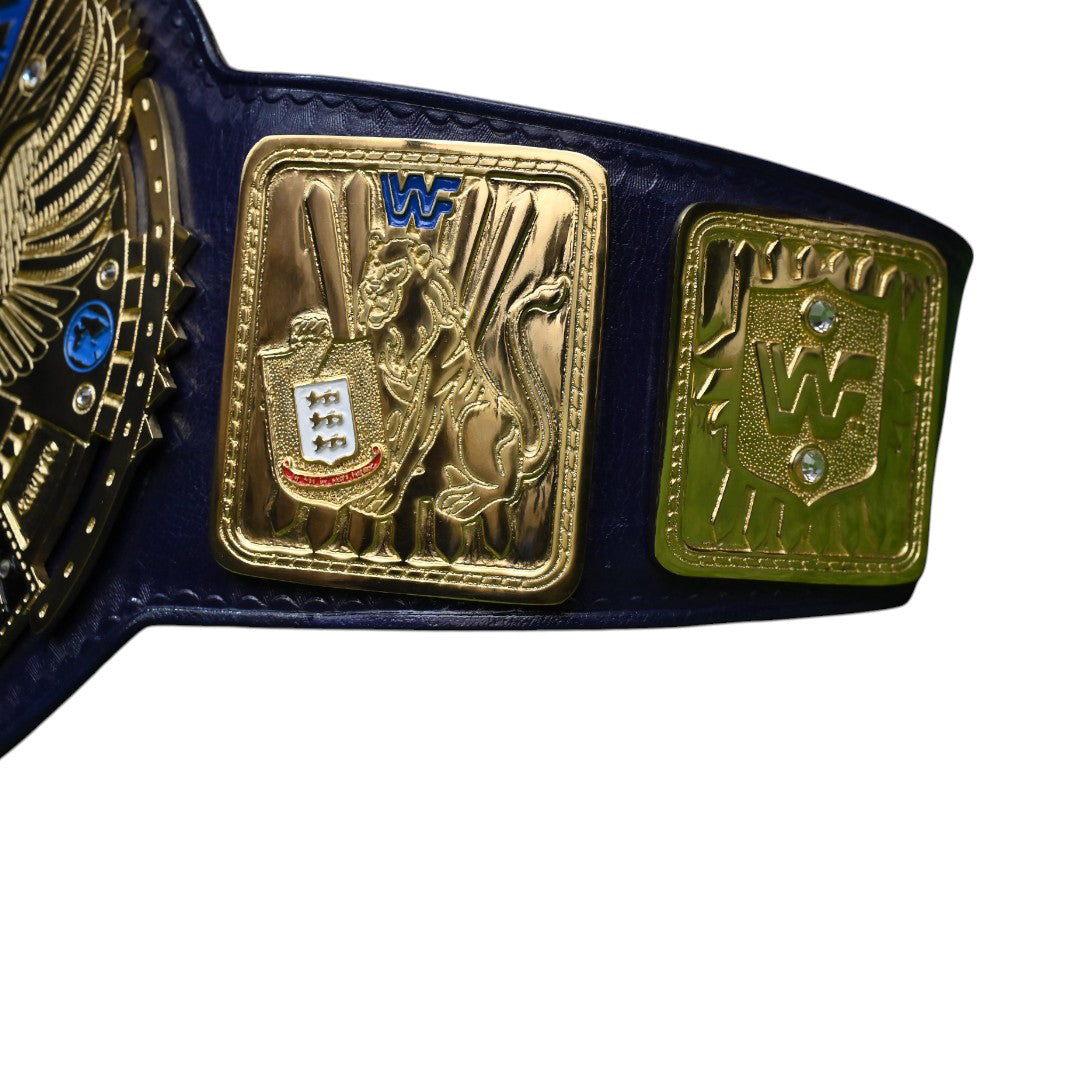 WWF WORLD WRESTLING FEDERATION CHAMPIONSHIP BELT – 4MM LEATHER & GOLD-PLATED (FREE SHIPPING+BAG)