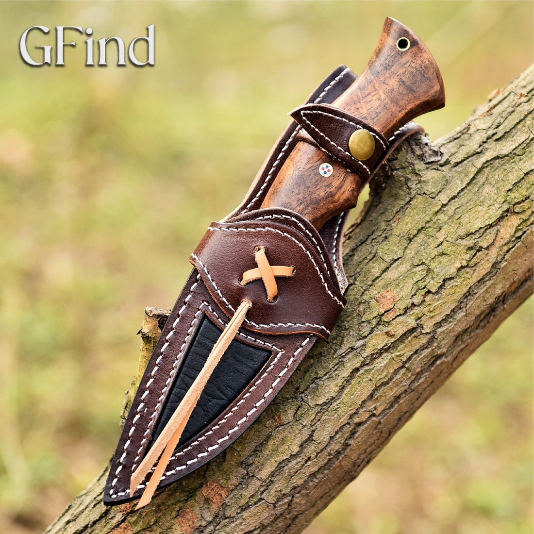 GFind hunting knife with Rosewood handle – stainless steel outdoor blade