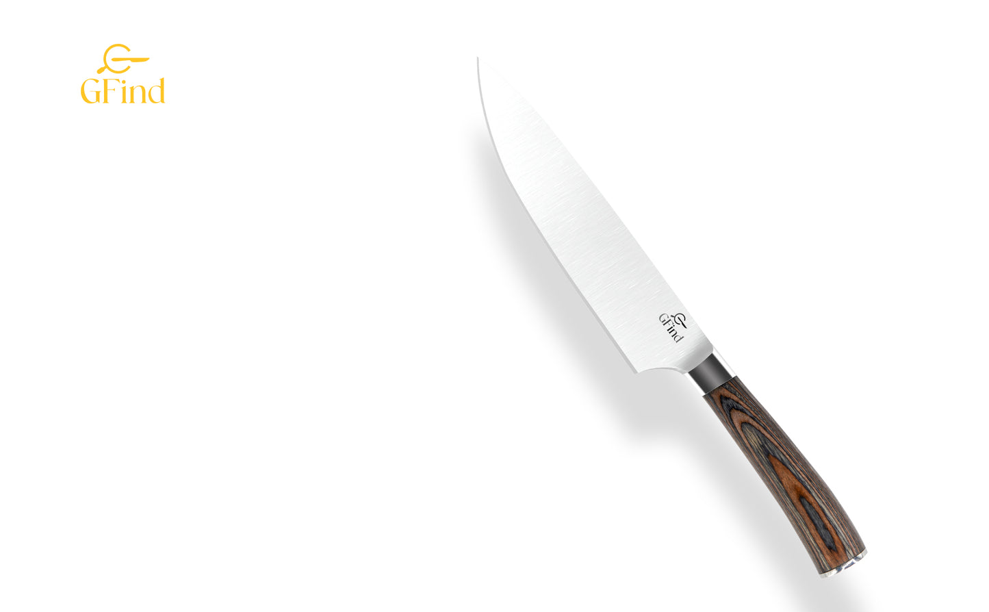 GFind Professional 8" Stainless Steel Blade Chef Knife, Pakka Wood Handle