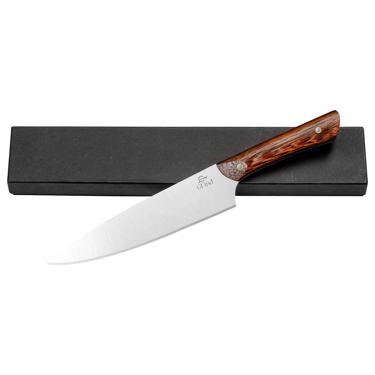 GFind Professional 8" Stainless Steel Chef Knife, Wenge Wood Handle