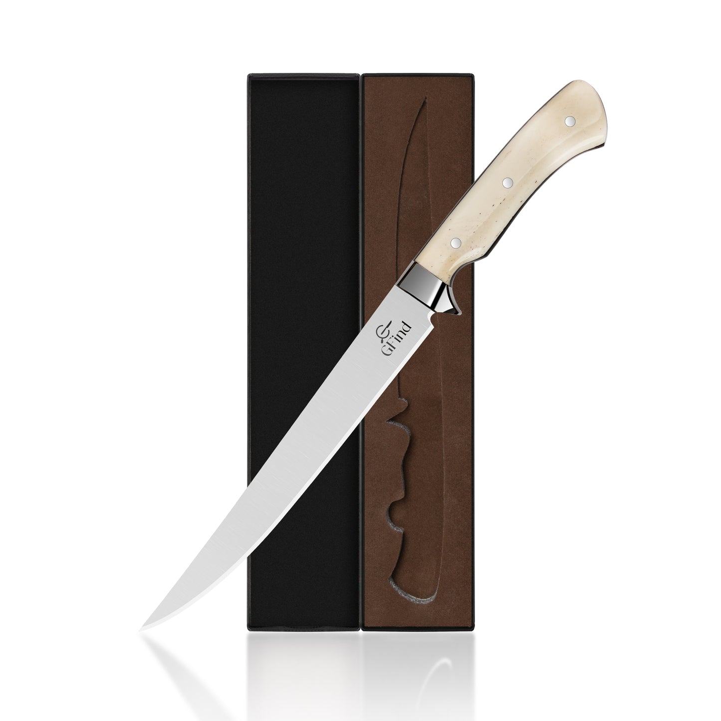 GFind's Fillet & Boning 8" Stainless Steel Knife, Camel Bone Handle