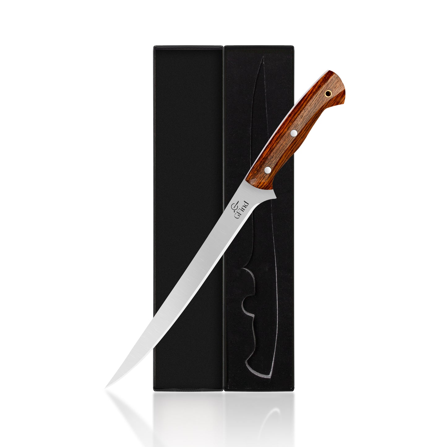GFind Fillet & Boning 8" Stainless Steel Blade Knife, Rose Wood Handle