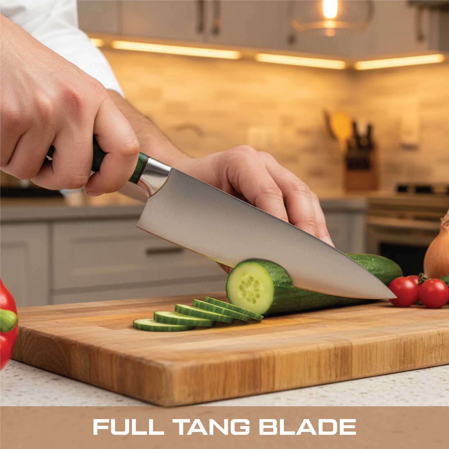 GFind Professional Handmade 12C27 Stainless Steel Blade Chef Knife | Pakkawood Handle