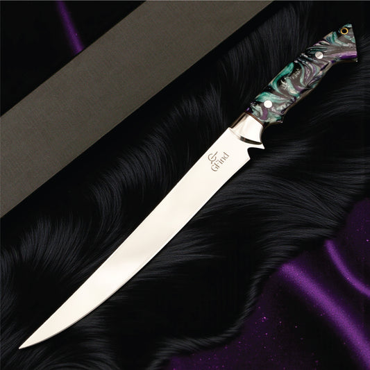 GFind's Professional Fillet Knife | Hand Forged 12C27 Stainless Steel Blade Knife, Resin Handle
