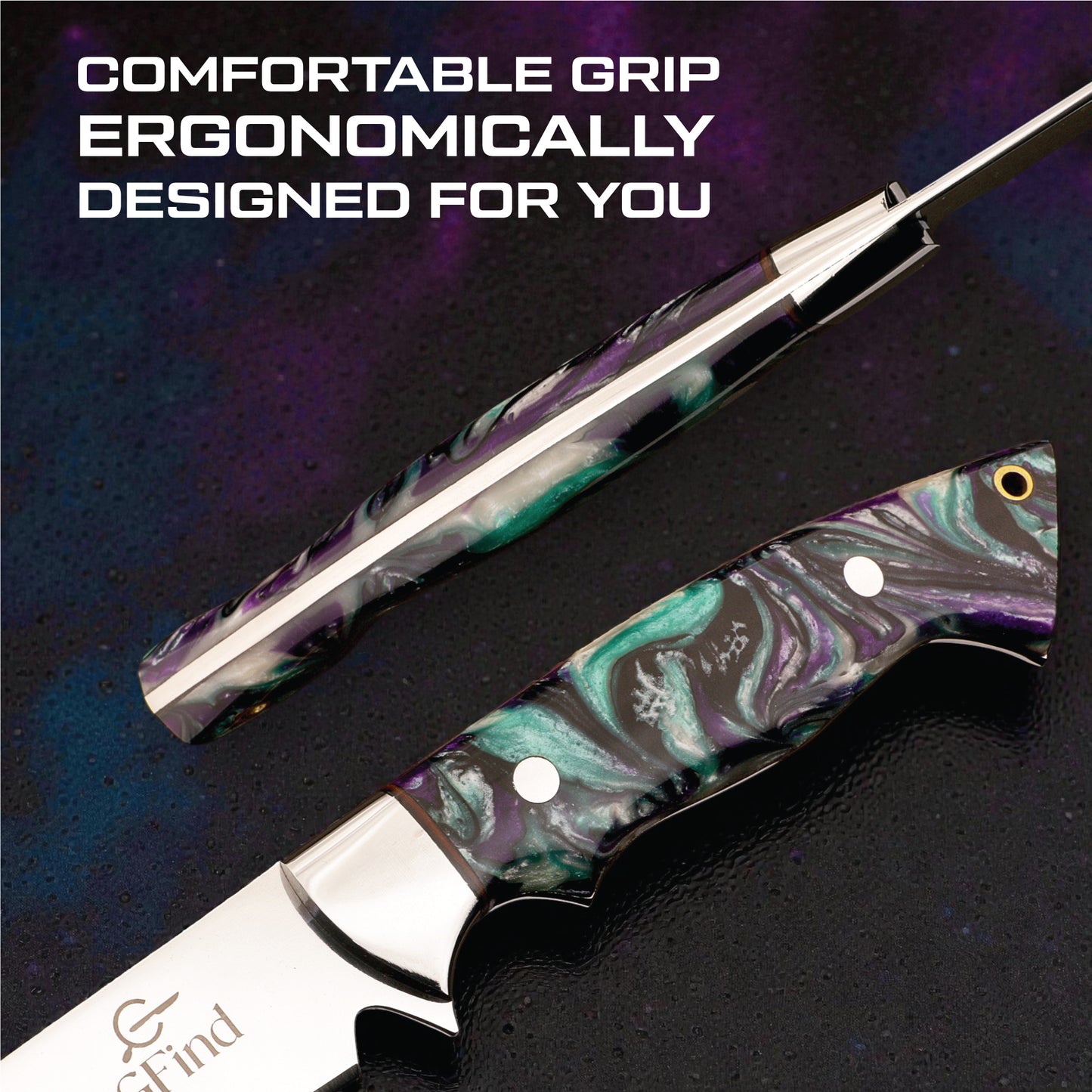 GFind's Professional Fillet Knife | Hand Forged 12C27 Stainless Steel Blade Knife, Resin Handle
