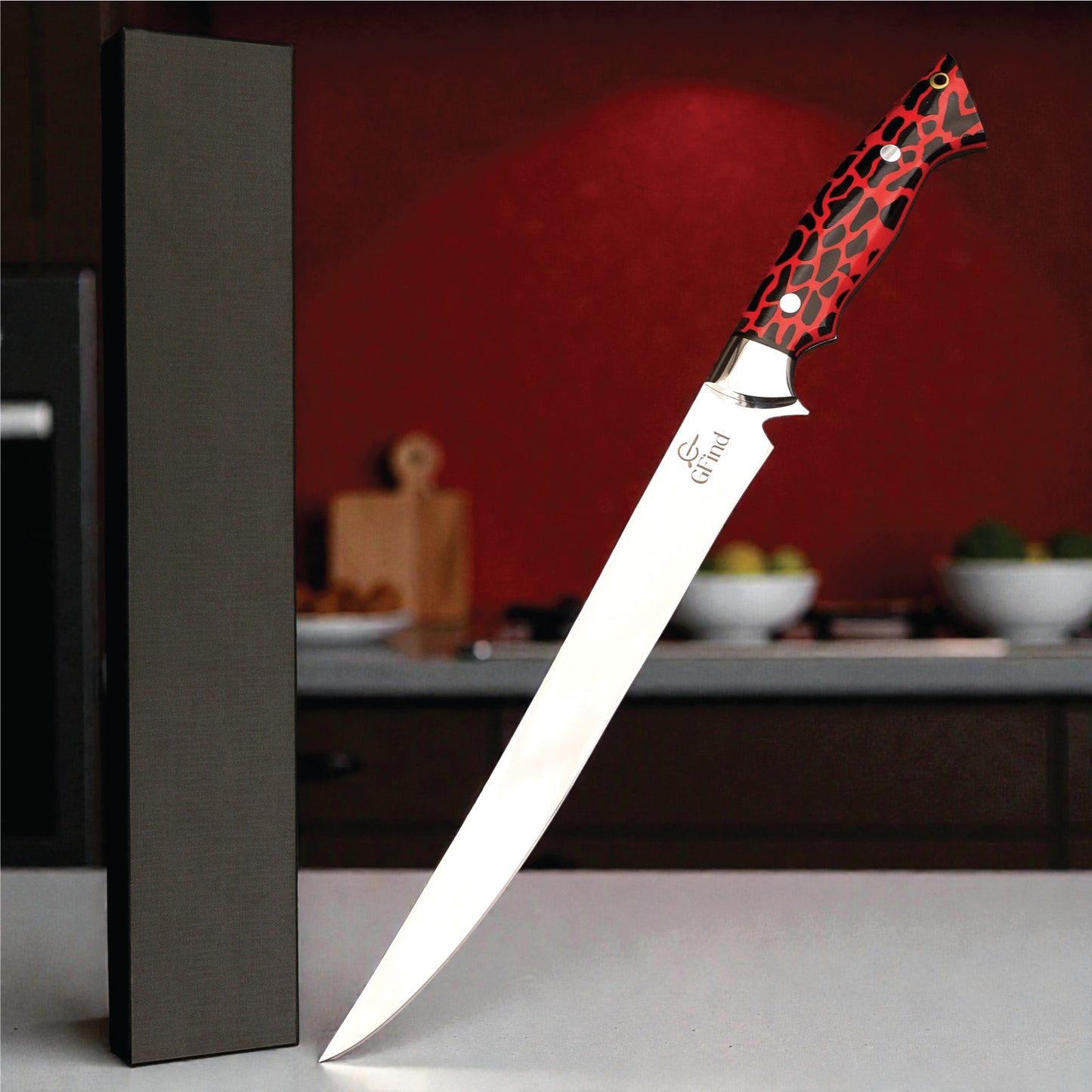 GFind's Professional Fillet Knife | Hand Forged 12C27 Stainless Steel Blade Knife, Resin Handle