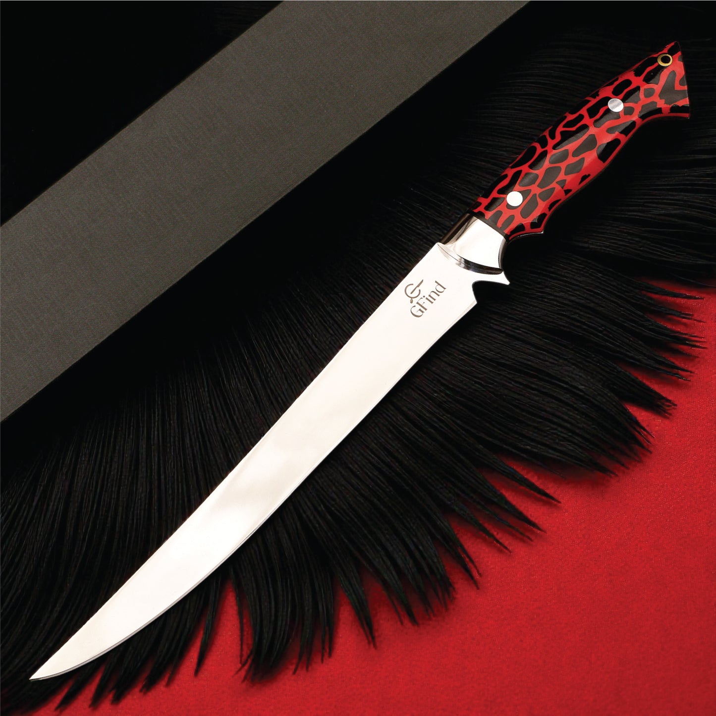 GFind's Professional Fillet Knife | Hand Forged 12C27 Stainless Steel Blade Knife, Resin Handle