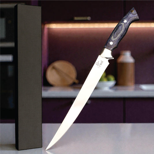 GFind Professional Fillet Knife | Hand Forged 12C27 Stainless Steel Blade Knife | Pakka Wood Handle