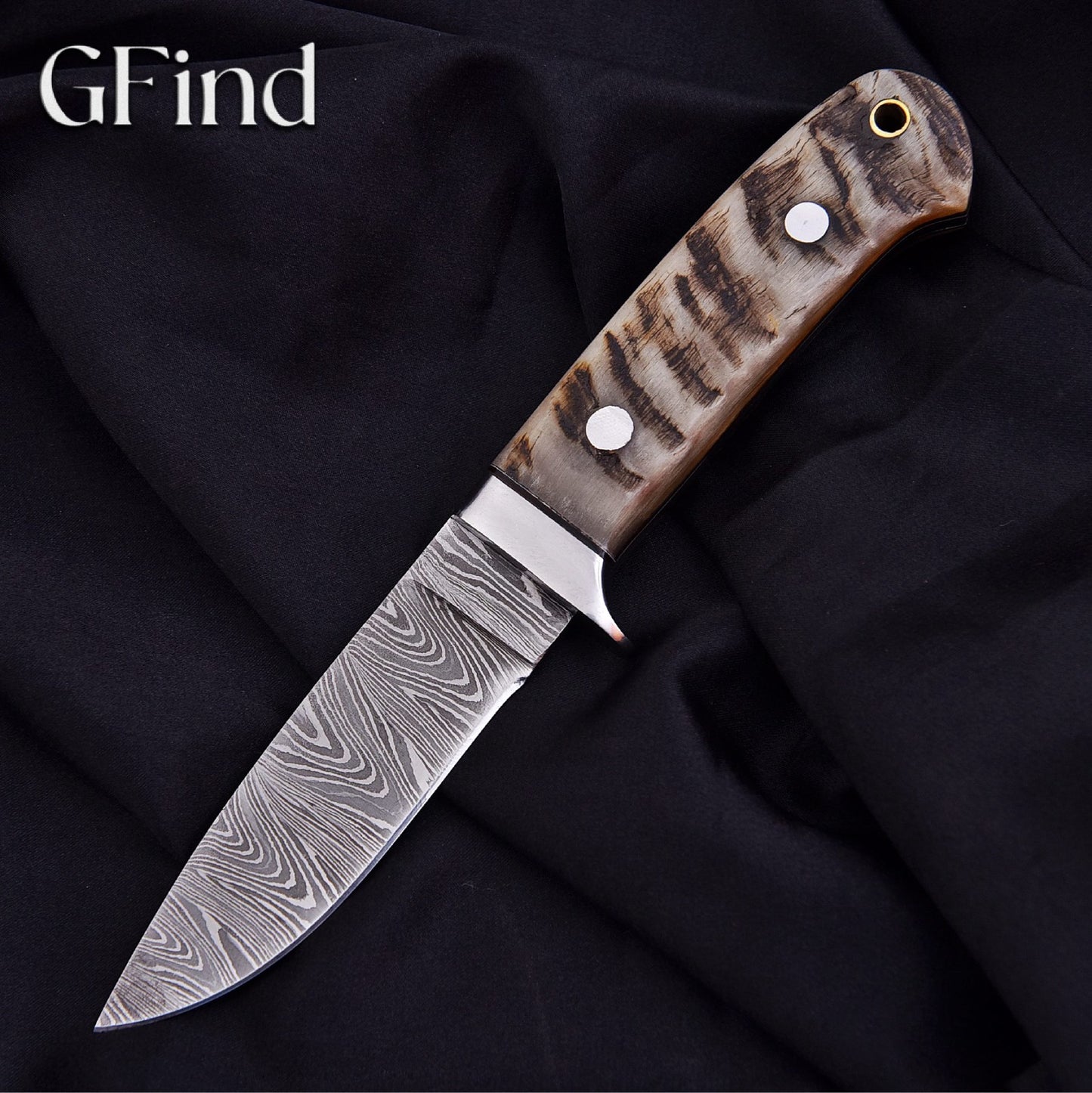 Hunting Knife with Ram Horn Handle | GFind Outdoor Blade