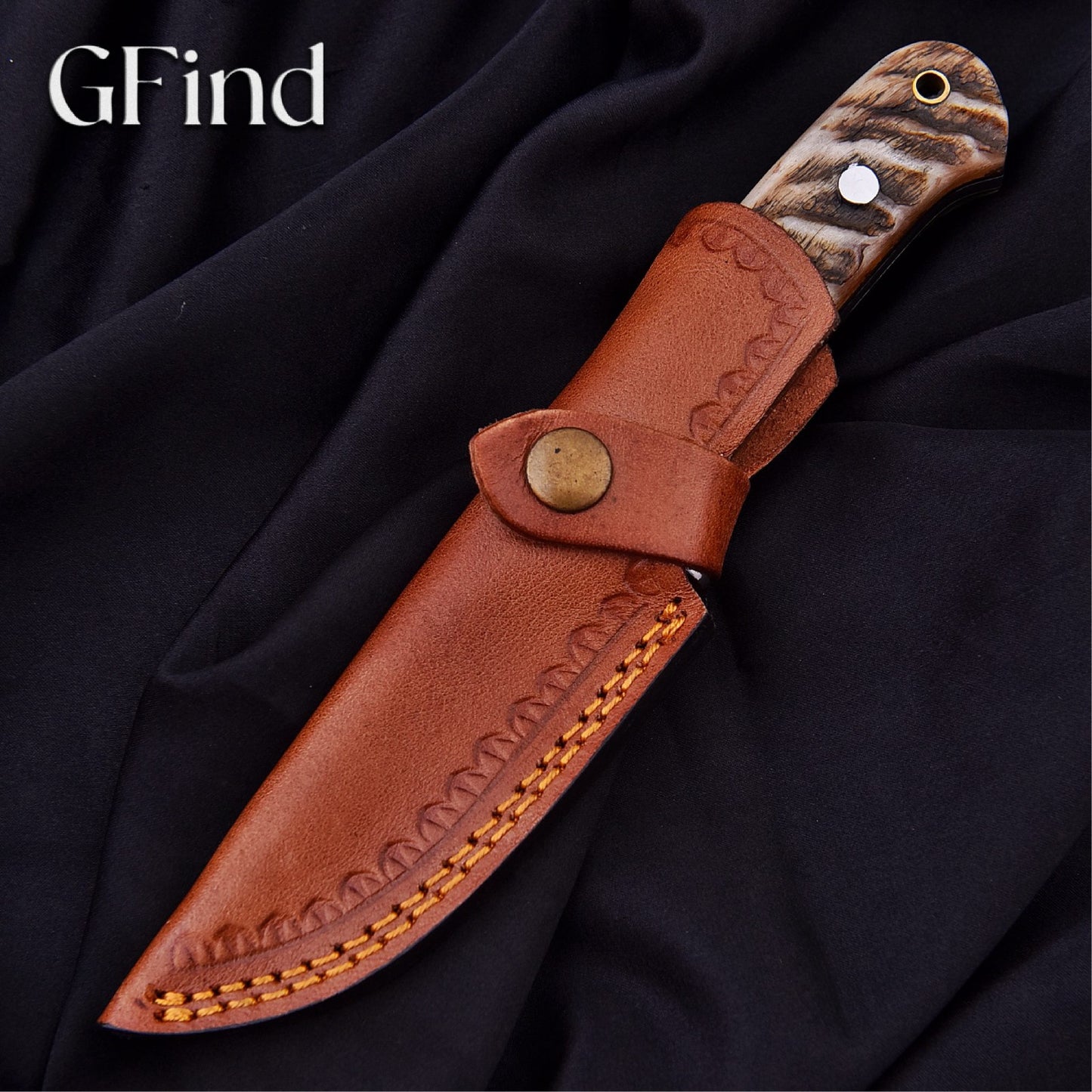 Hunting Knife with Ram Horn Handle | GFind Outdoor Blade