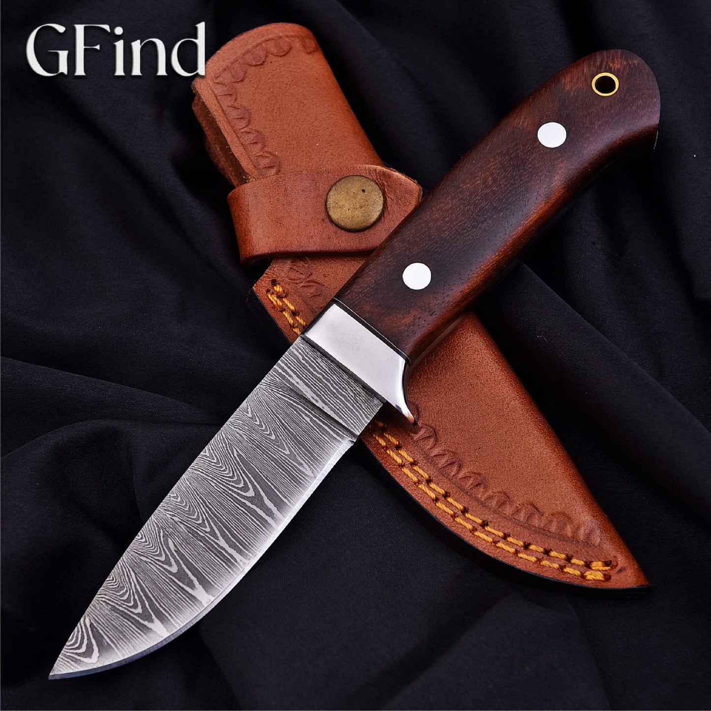 Hunting Knife with Rosewood Handle | GFind Outdoor Blade
