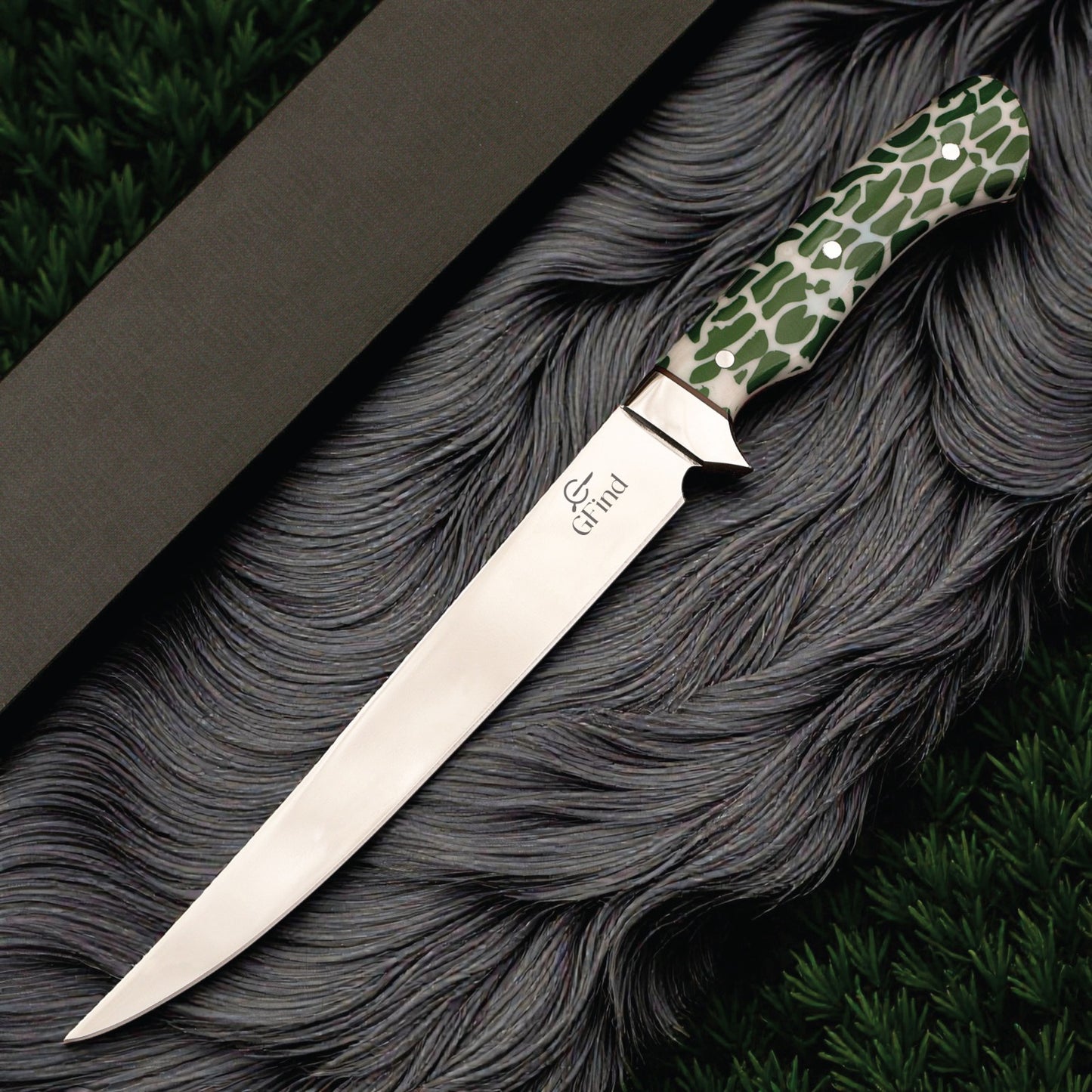 GFind Pro Fillet Knife Hand-Forged 12C27 Stainless Steel Blade | With Resin Handle