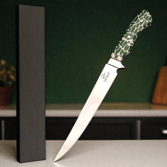 GFind Pro Fillet Knife Hand-Forged 12C27 Stainless Steel Blade | With Resin Handle