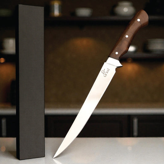 GFind Pro Fillet Knife Hand-Forged 12C27 Stainless Steel Blade | With Rosewood Handle