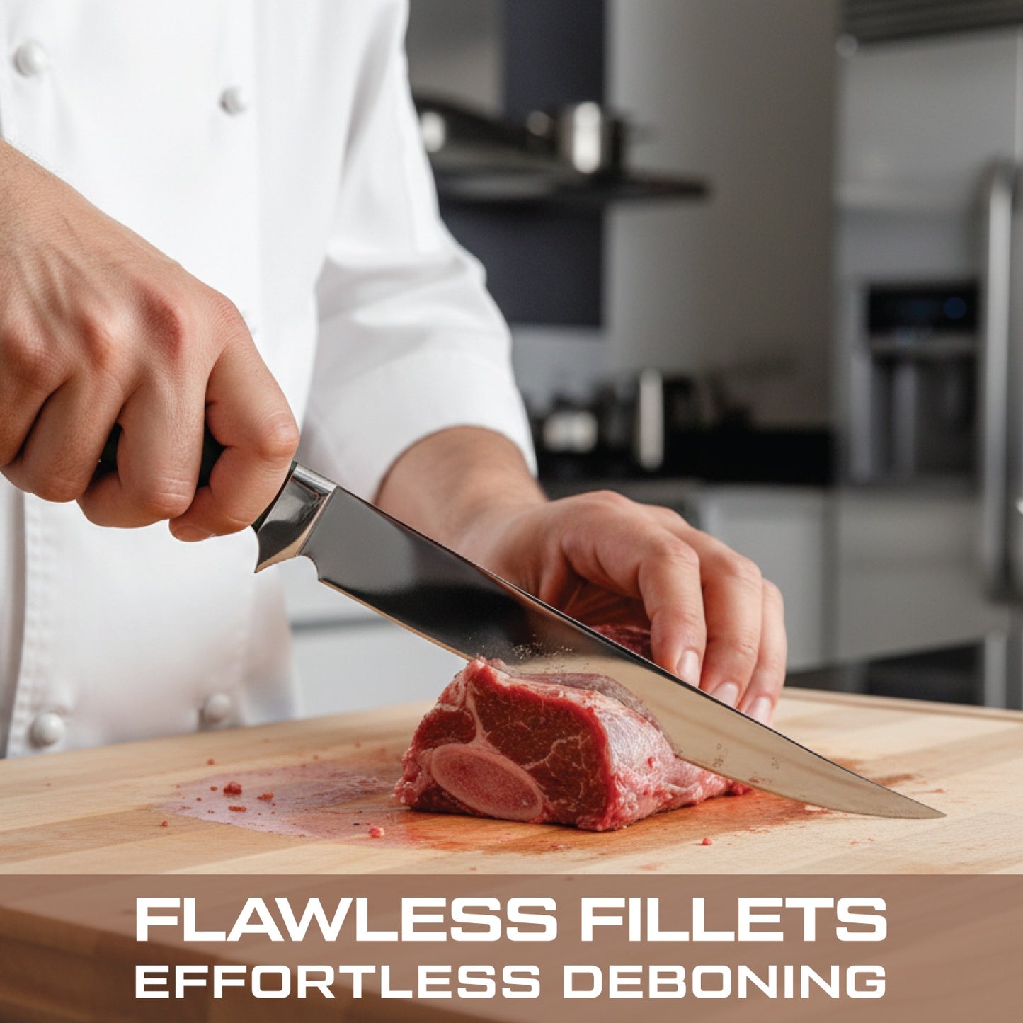 Professional fish and meat fillet knife – pakkawood handle