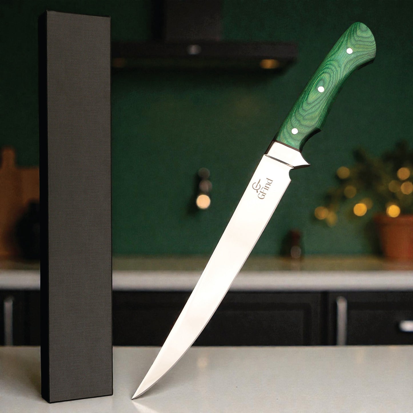 Professional fish and meat fillet knife – pakkawood handle
