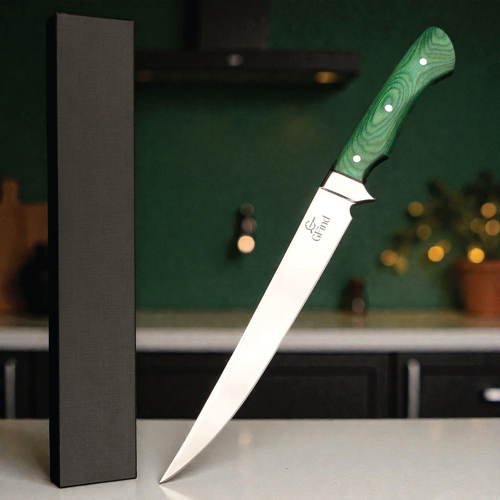 Professional fish and meat fillet knife – pakkawood handle