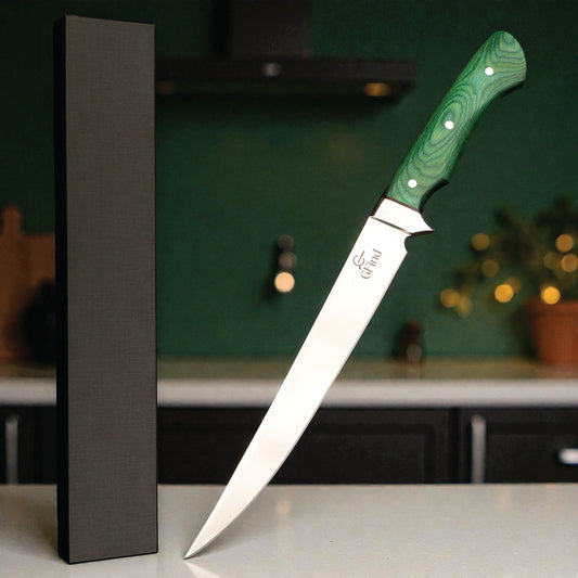 Professional fish and meat fillet knife – pakkawood handle