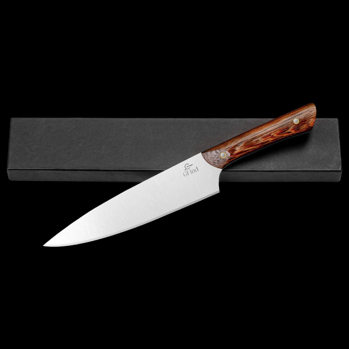 GFind Professional 8" Stainless Steel Chef Knife, Wenge Wood Handle