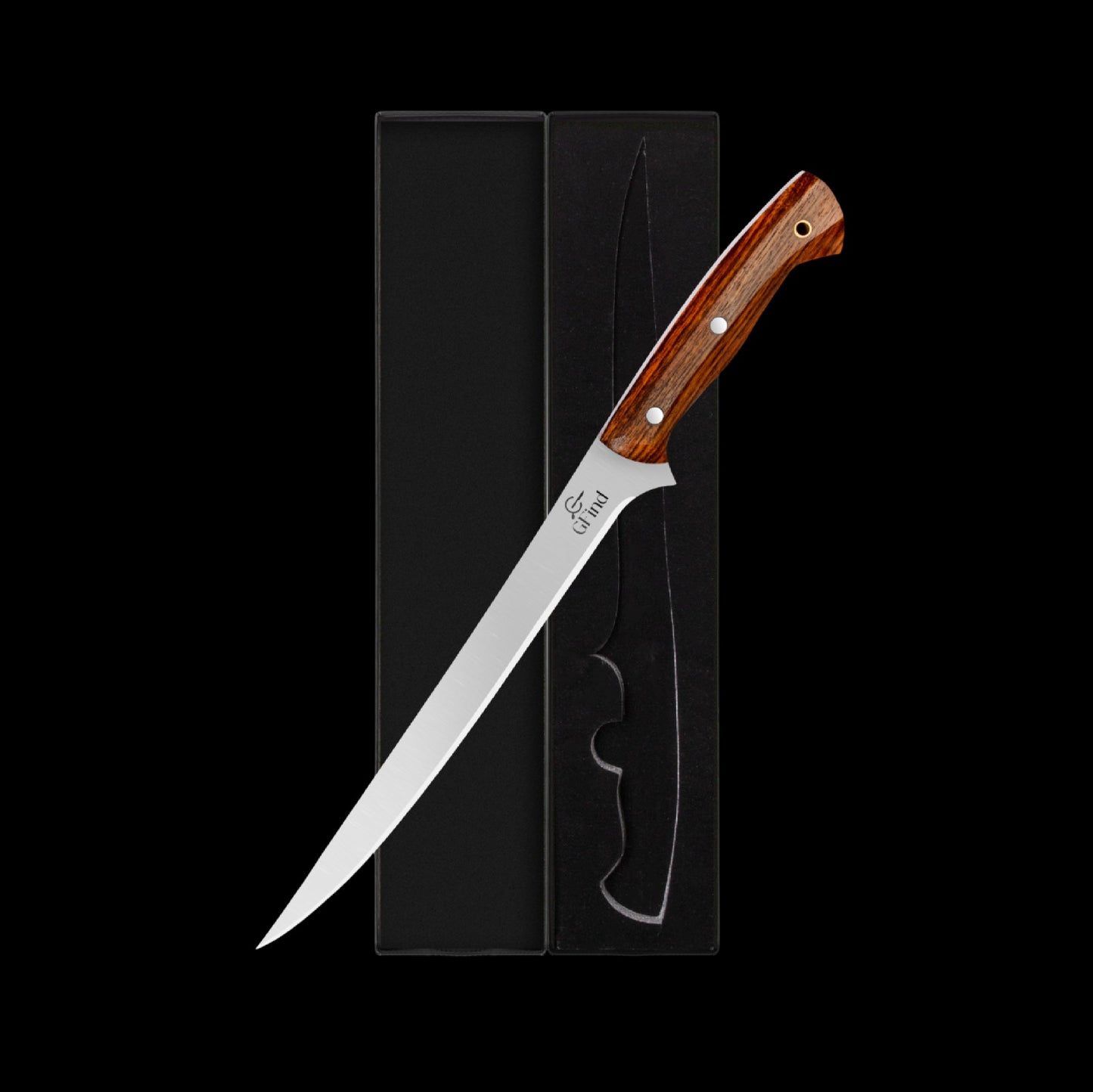 GFind Fillet & Boning 8" Stainless Steel Blade Knife, Rose Wood Handle