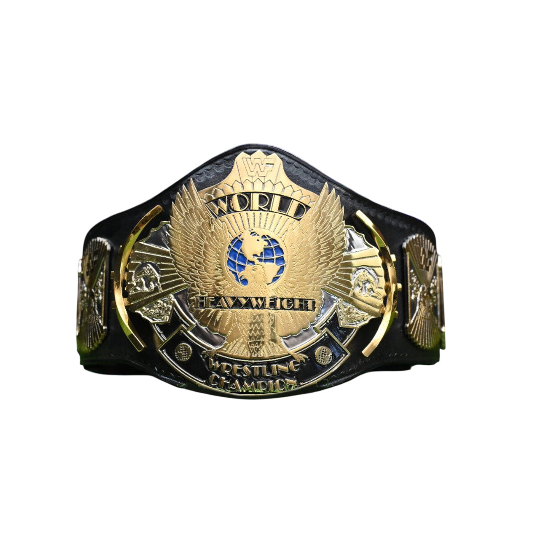 WORLD HEAVYWEIGHT WRESTLING CHAMPIONSHIP BELT – 4MM LEATHER & GOLD-PLATED AND DUAL PLATED (FREE SHIPPING+BAG)