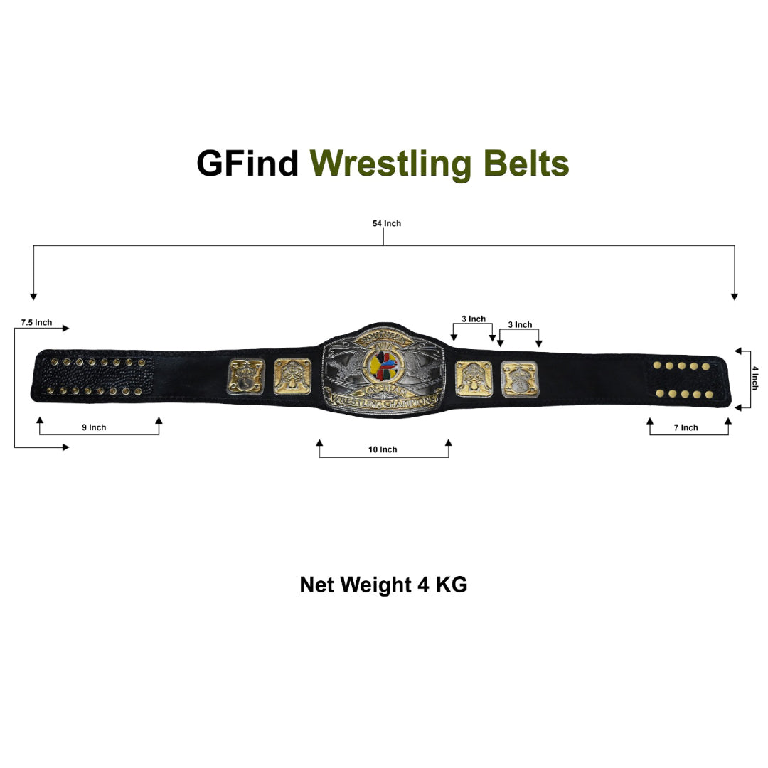 AWA SOUTHERN TAG TEAM CHAMPIONSHIP BELT – 4MM LEATHER & NICKEL-PLATED (FREE SHIPPING+BAG)