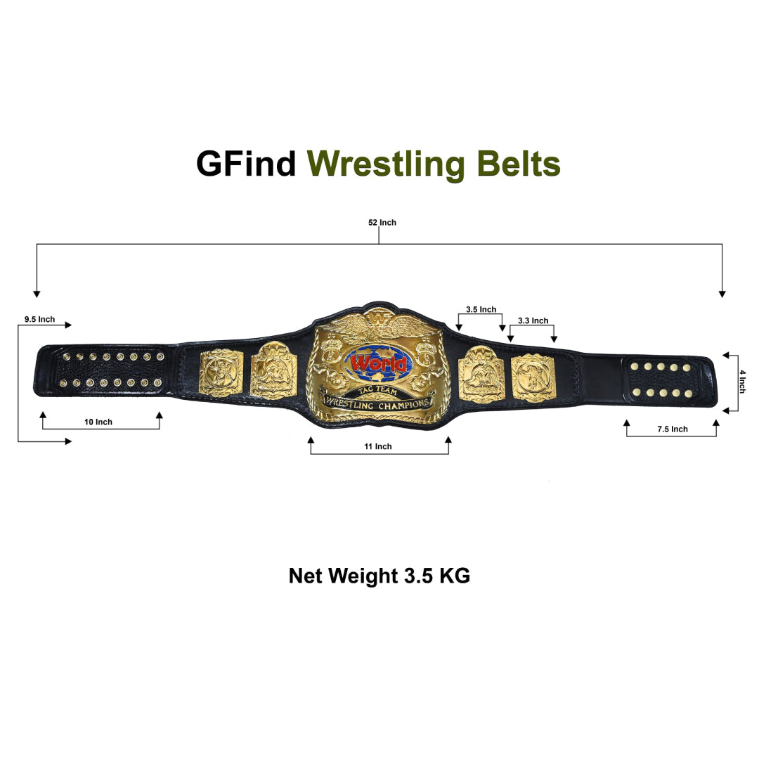 WWF WORLD TAG TEAM CHAMPIONSHIP BELT – 4MM PREMIUM LEATHER & GOLD-PLATED GLORY (FREE SHIPPING+BAG)