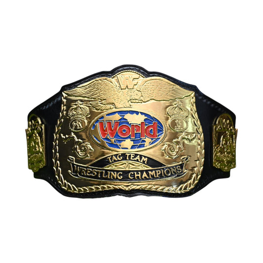 WWF WORLD TAG TEAM CHAMPIONSHIP BELT – 4MM PREMIUM LEATHER & GOLD-PLATED GLORY (FREE SHIPPING+BAG)