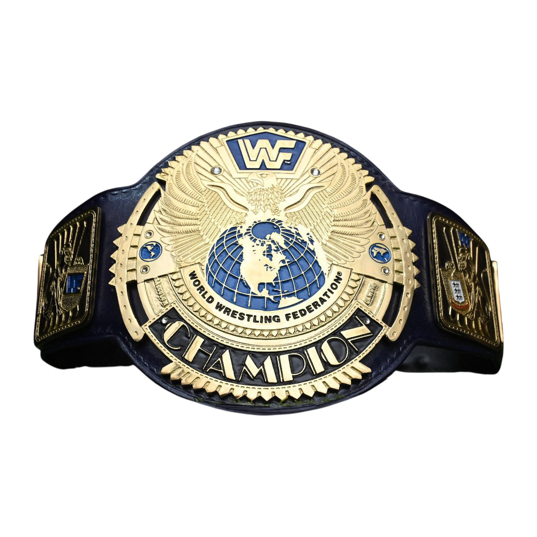 WWF WORLD WRESTLING FEDERATION CHAMPIONSHIP BELT – 4MM LEATHER & GOLD-PLATED (FREE SHIPPING+BAG)