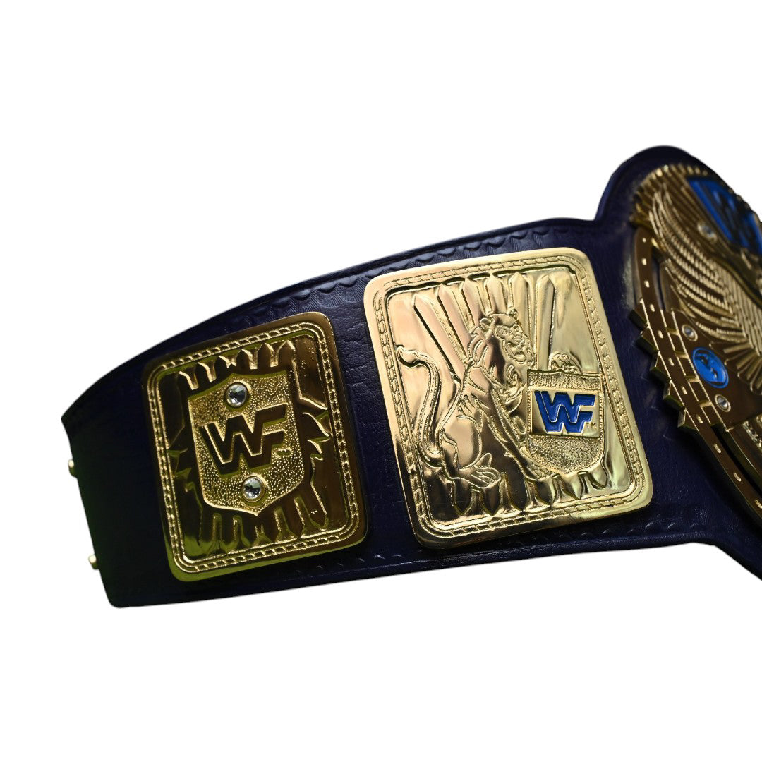 WWF WORLD WRESTLING FEDERATION CHAMPIONSHIP BELT – 4MM LEATHER & GOLD-PLATED (FREE SHIPPING+BAG)