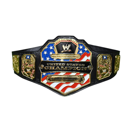 WORLD WRESTLING ENTERTAINMENT UNITED STATES CHAMPIONSHIP BELT – 4MM LEATHER & GOLD-PLATED  (FREE SHIPPING+BAG)