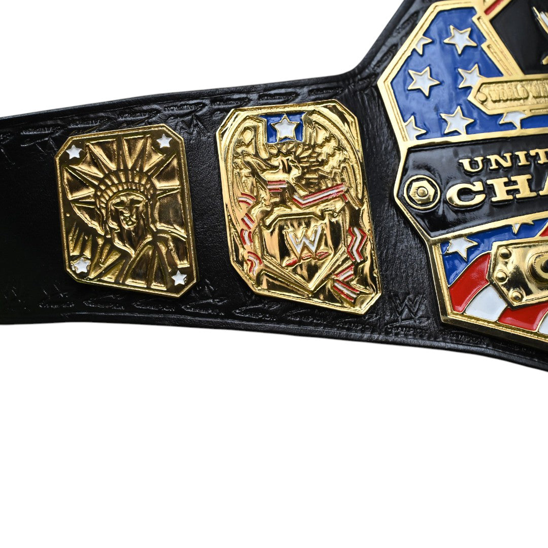 WORLD WRESTLING ENTERTAINMENT UNITED STATES CHAMPIONSHIP BELT – 4MM LEATHER & GOLD-PLATED  (FREE SHIPPING+BAG)