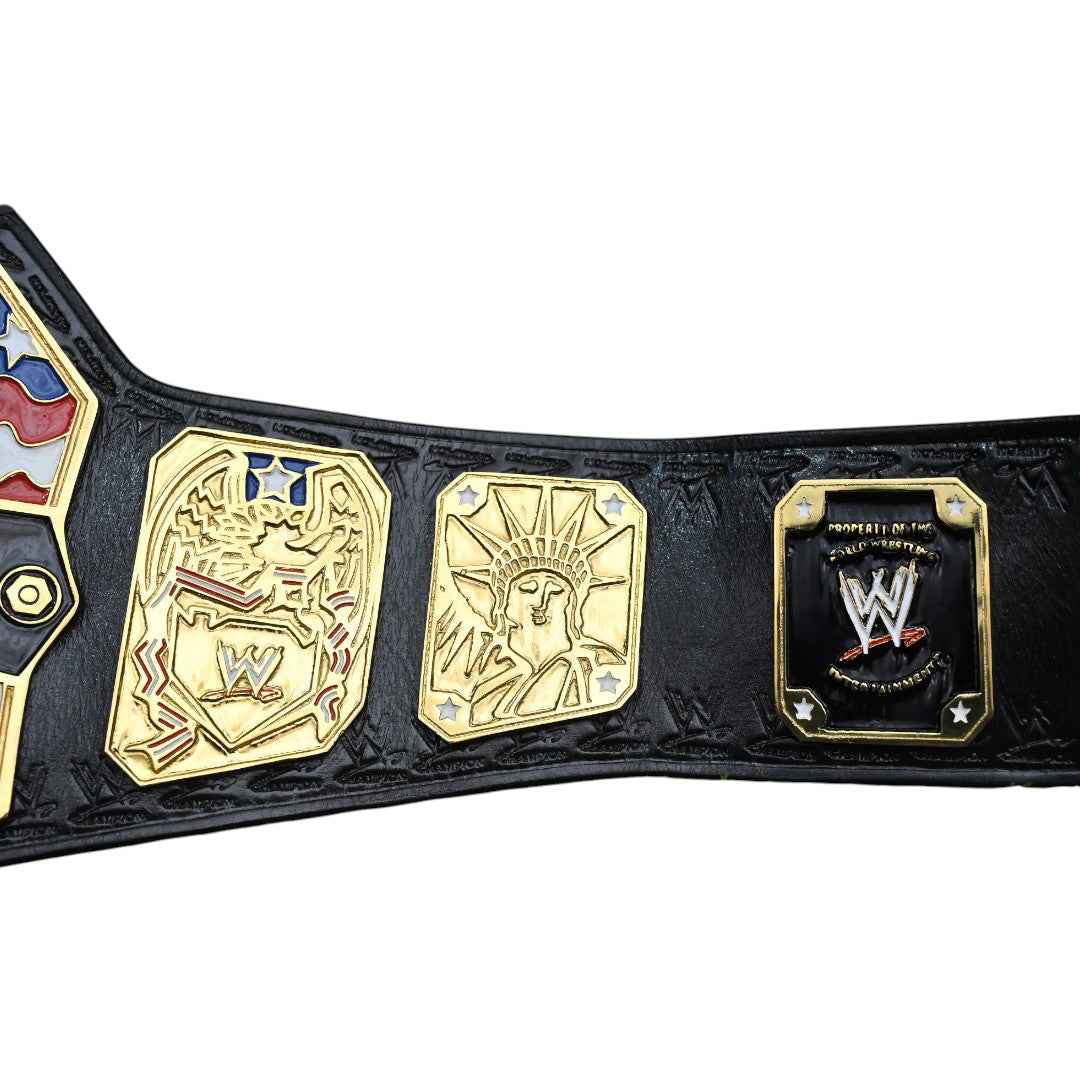 WORLD WRESTLING ENTERTAINMENT UNITED STATES CHAMPIONSHIP BELT – 4MM LEATHER & GOLD-PLATED  (FREE SHIPPING+BAG)