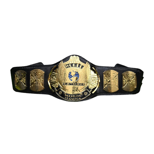 WORLD HEAVYWEIGHT WRESTLING CHAMPIONSHIP BELT – 4MM LEATHER & GOLD-PLATED AND DUAL PLATED (FREE SHIPPING+BAG)
