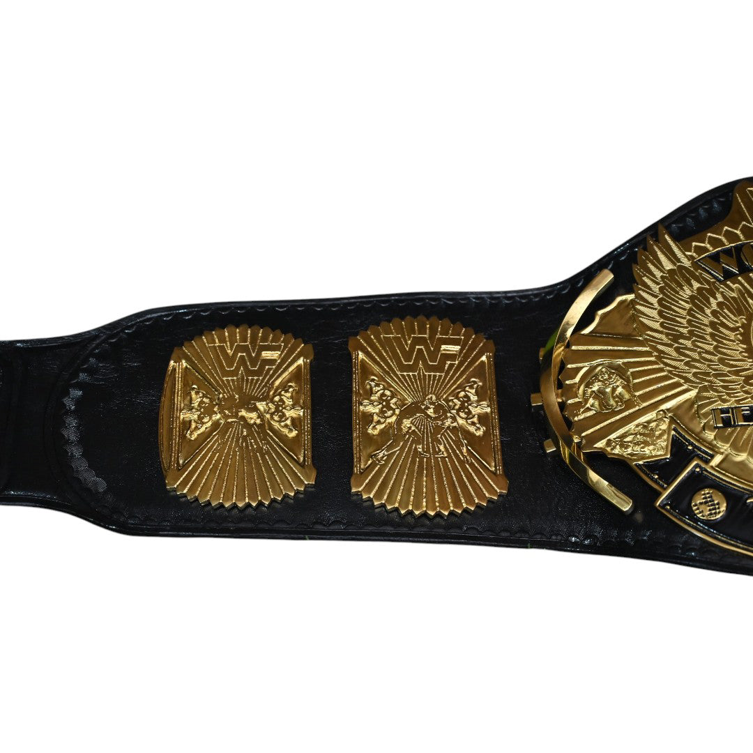 WORLD HEAVYWEIGHT WRESTLING CHAMPIONSHIP BELT – 4MM LEATHER & GOLD-PLATED AND DUAL PLATED (FREE SHIPPING+BAG)