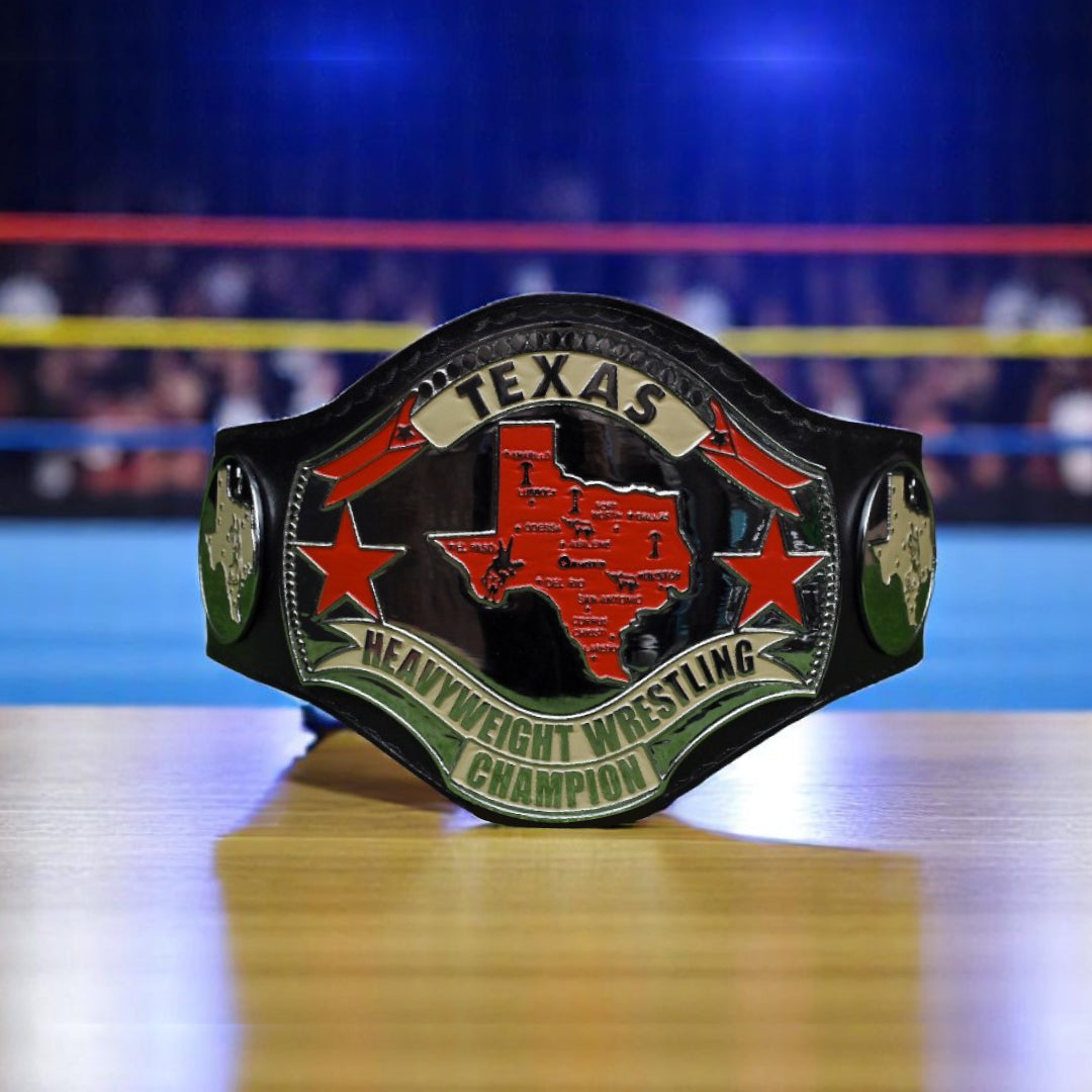 Texas Heavyweight Wrestling Championship Belt – 4MM Premium Leather Strap & Nickel-Plated Medals (FREE SHIPPING+BAG)