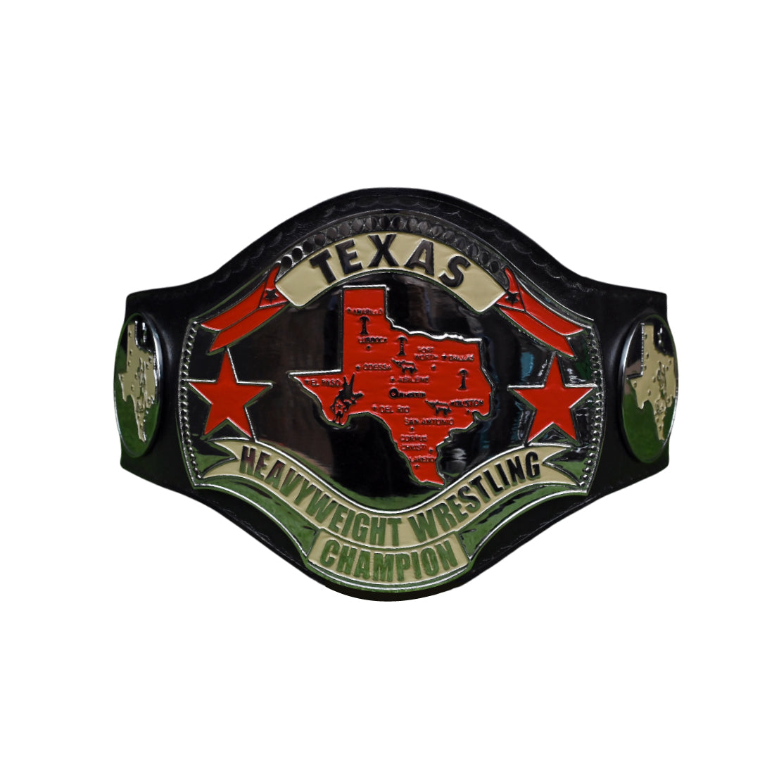 Texas Heavyweight Wrestling Championship Belt – 4MM Premium Leather Strap & Nickel-Plated Medals (FREE SHIPPING+BAG)