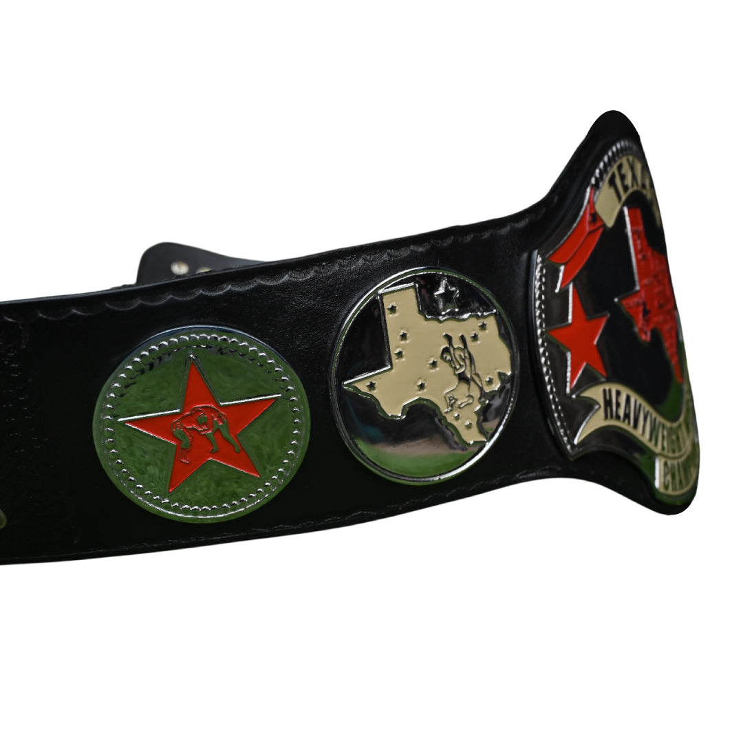 Texas Heavyweight Wrestling Championship Belt – 4MM Premium Leather Strap & Nickel-Plated Medals (FREE SHIPPING+BAG)