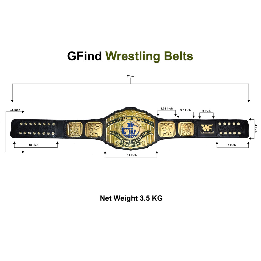 INTERCONTINENTAL HEAVYWEIGHT CHAMPIONSHIP BELT – 4MM LEATHER & GOLD-PLATED (FREE SHIPPING+ BAG)