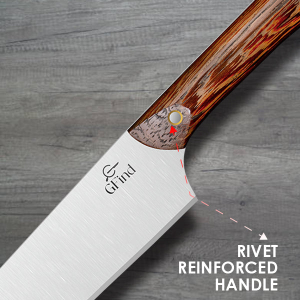 GFind Professional 8" Stainless Steel Chef Knife, Wenge Wood Handle
