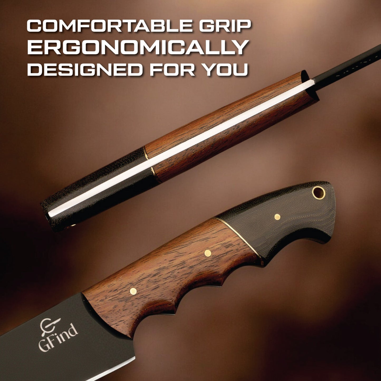 GFind Pro. Kitchen Chef Set | 12C27 Stainless Steel Blade with Powder Coating, Hand-Forged with Powder-Coated Finish